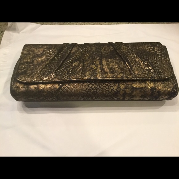 Lauren Merkin Gold Metallic Clutch